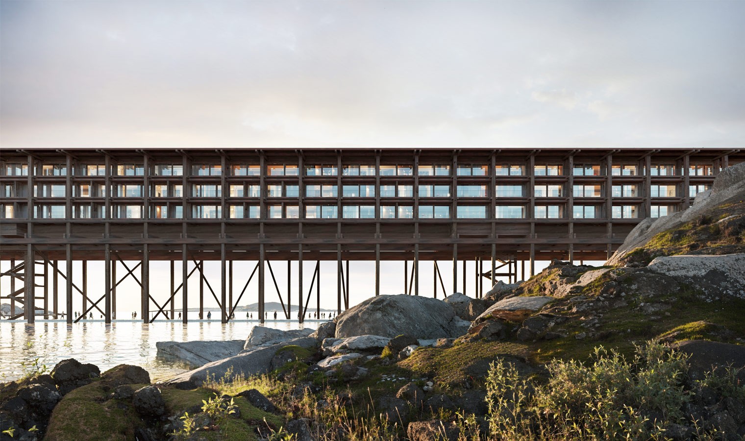 Anders brand wordmark in white placed on top of an image of a modern interior design.