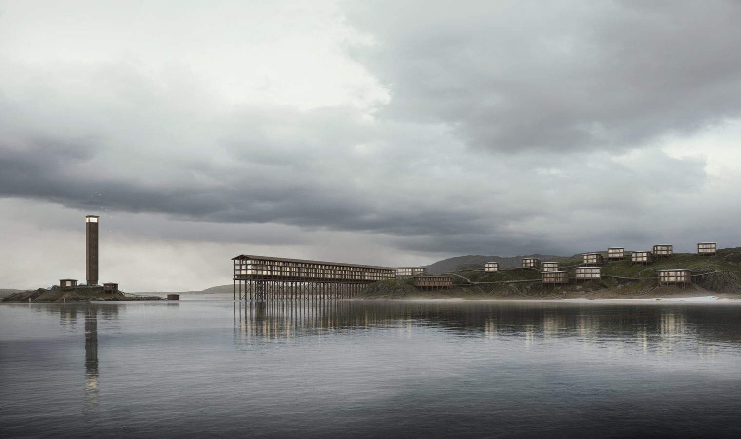 Stationery design of letterhead and business cards for the company Anders on top of a blurred photo of a house interior.